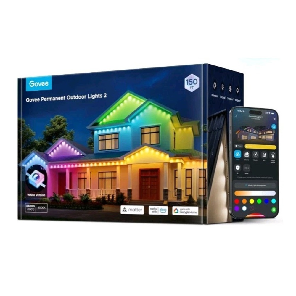 Govee Permanent Outdoor Lights 2, 150ft RGBIC Outdoor Lights with 100...